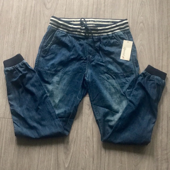 Drawstring denim pants - Picture 3 of 3